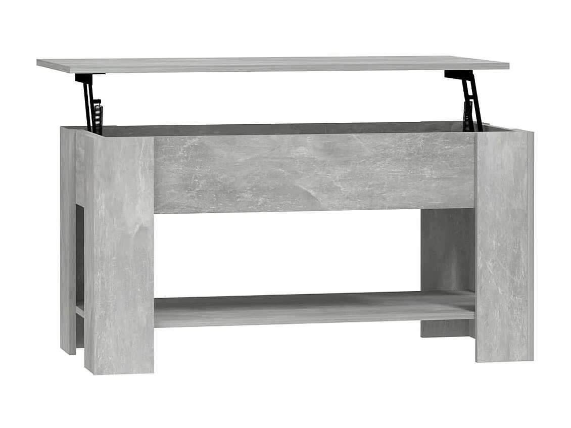 Mesa de centro dourada Concreto cinza 101x49x52 cm Madeira trabalhada