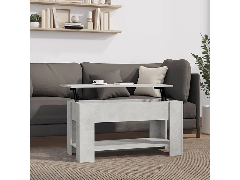 Gold Couchtisch Betongrau 101x49x52 cm Holzwerkstoff