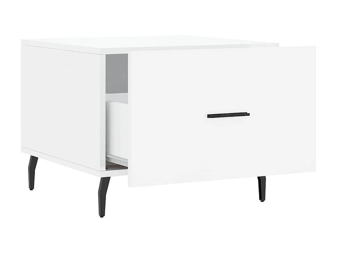 Mesas de centro Gold 2 piezas madera contrachapada blanco brillo 50x50x40cm