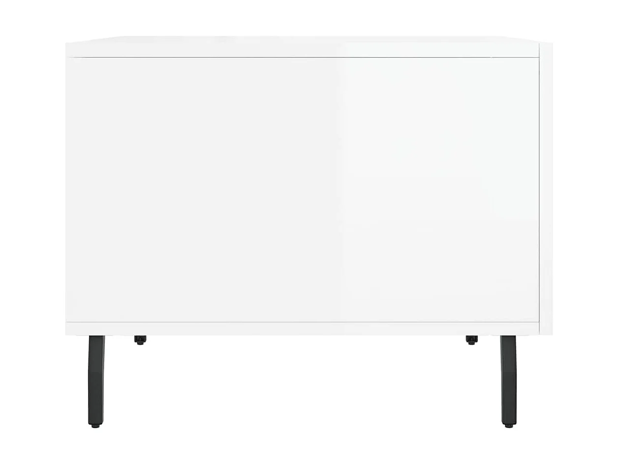 Mesas de centro Gold 2 piezas madera contrachapada blanco brillo 50x50x40cm