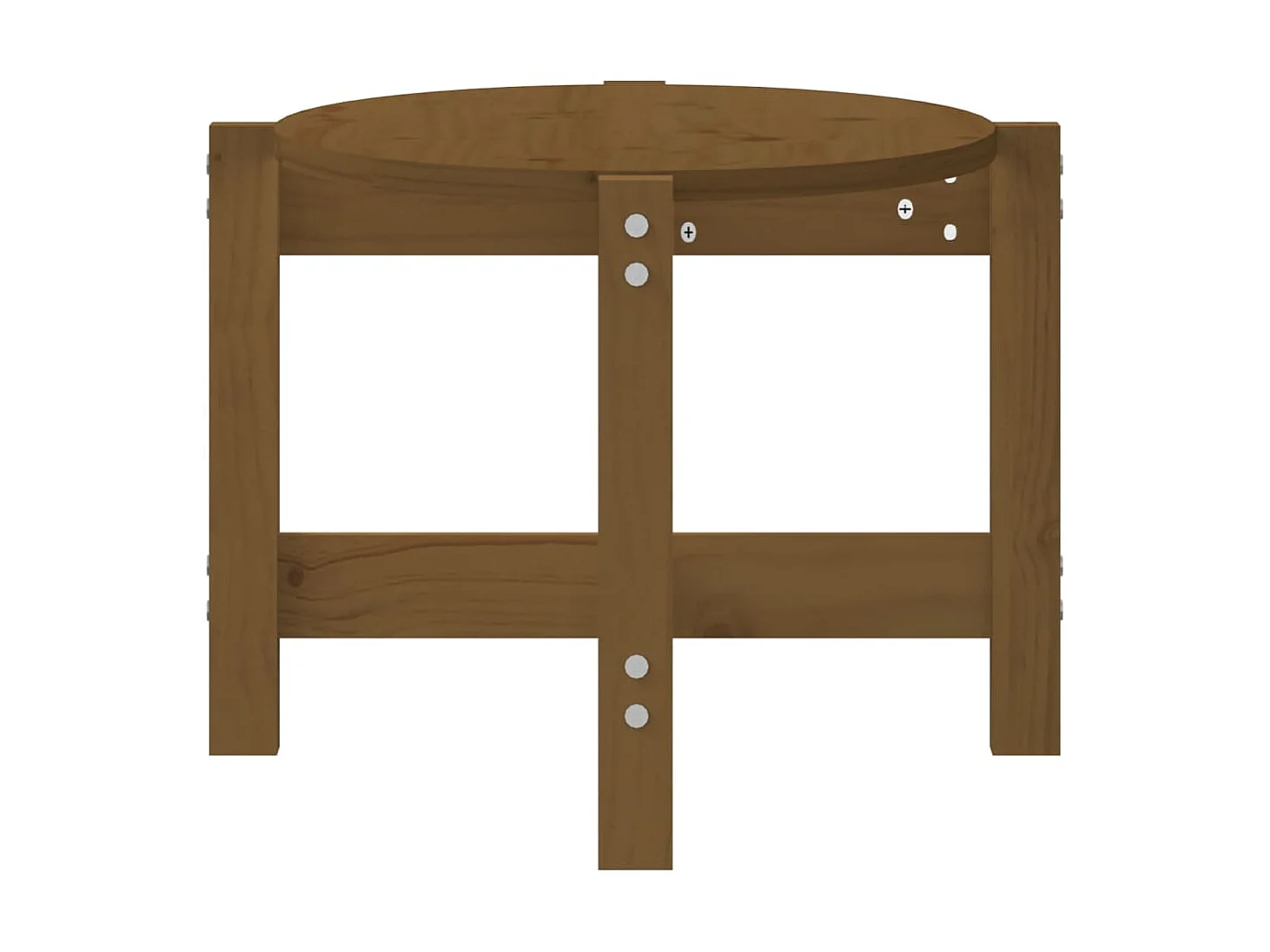 Mesa de centro dourada Castanho mel 87x48x35 cm Madeira maciça de pinho