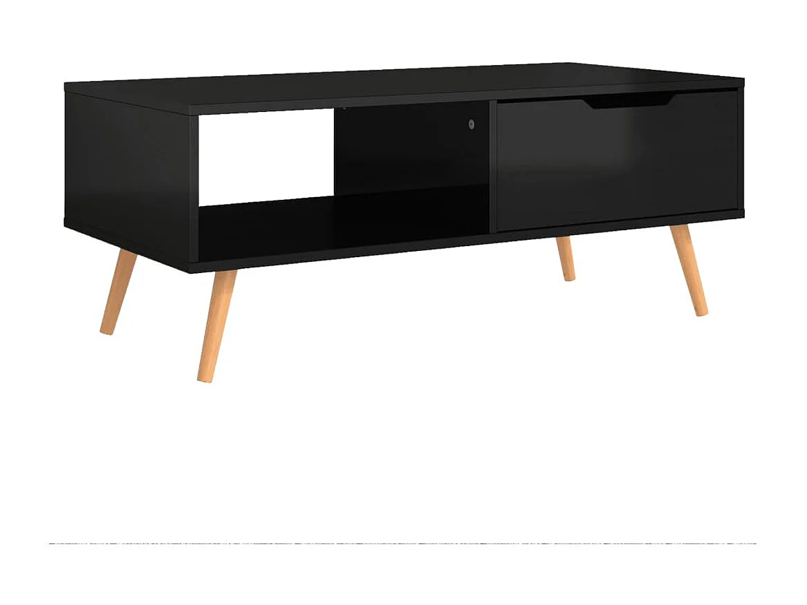 Mesa de centro Gold Aglomerado negro brillo 100x49,5x43 cm