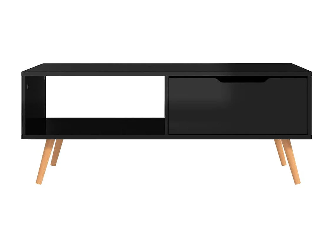 Mesa de centro Gold Aglomerado negro brillo 100x49,5x43 cm