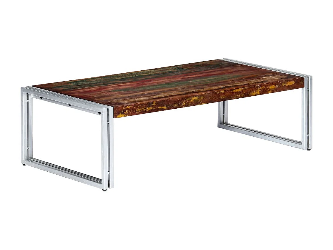 Goudkleurige salontafel 120 x 60 x 35 cm Massief hergebruikt hout