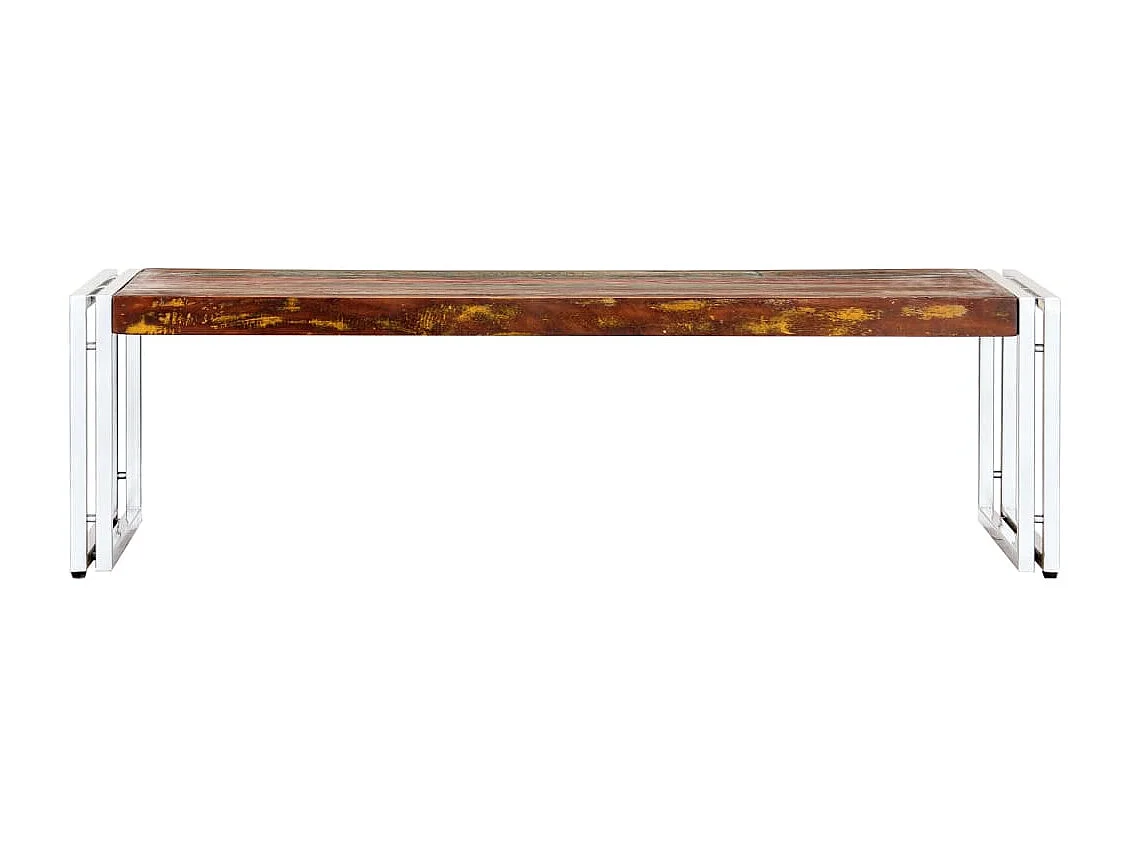 Goudkleurige salontafel 120 x 60 x 35 cm Massief hergebruikt hout