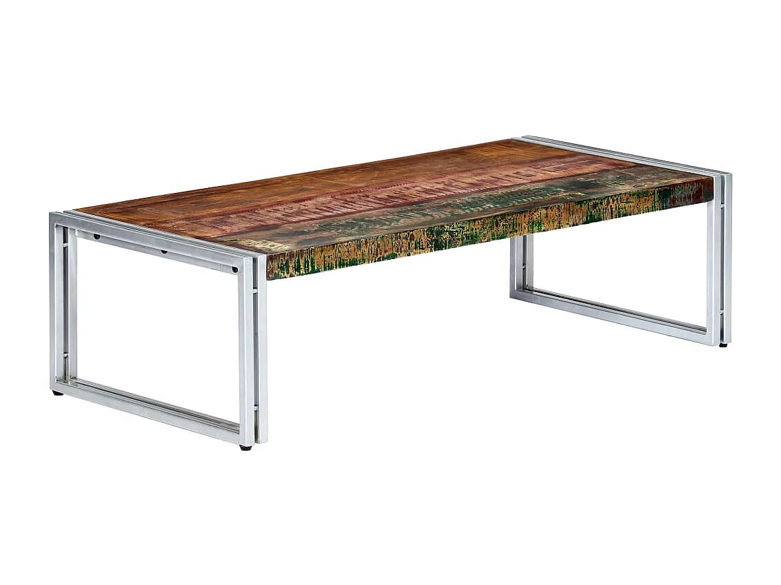 Goudkleurige salontafel 120 x 60 x 35 cm Massief hergebruikt hout