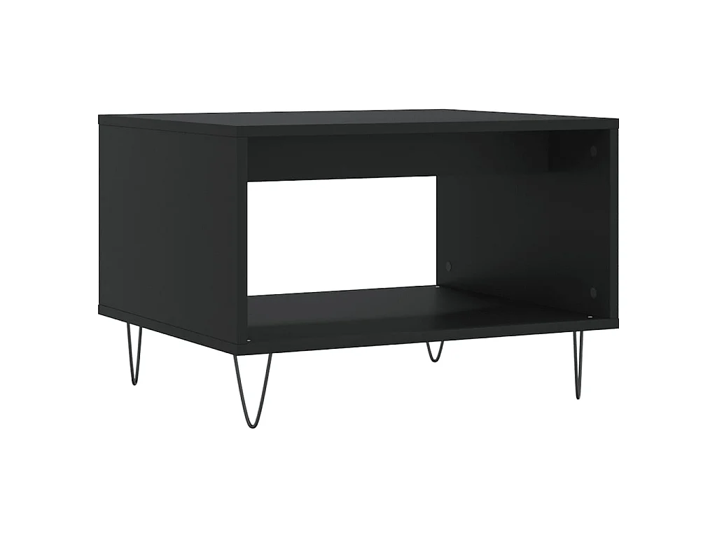 Table basse noir 60x50x40 cm bois d'ingénierie
