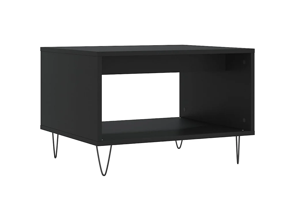 Table basse noir 60x50x40 cm bois d'ingénierie