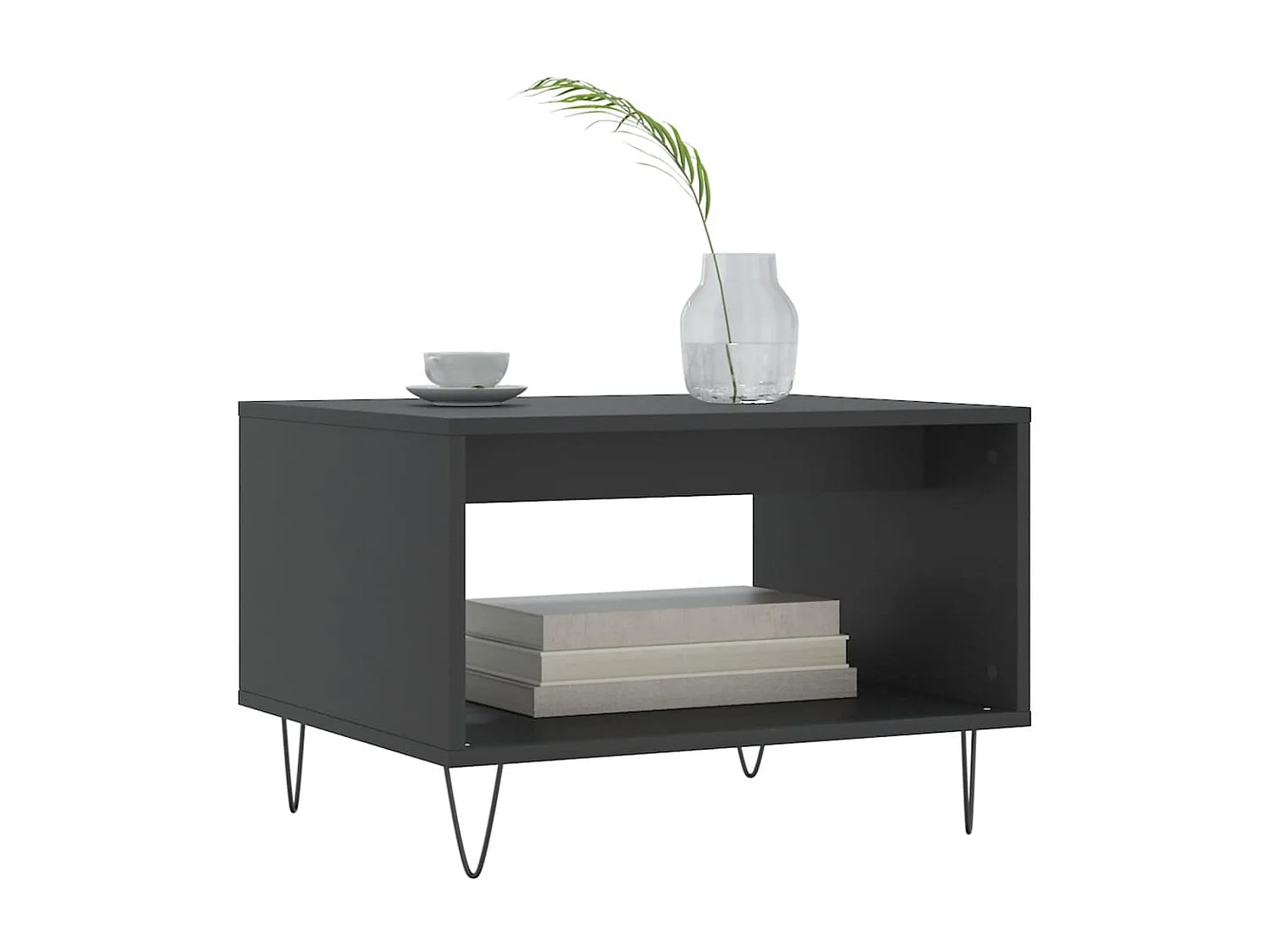 Table basse noir 60x50x40 cm bois d'ingénierie