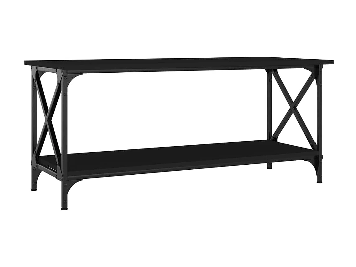 Table basse Noir 100x45x45 cm Bois d'ingénierie et fer