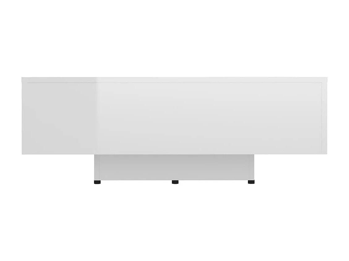 Table basse Blanc brillant 85x55x31 cm Aggloméré
