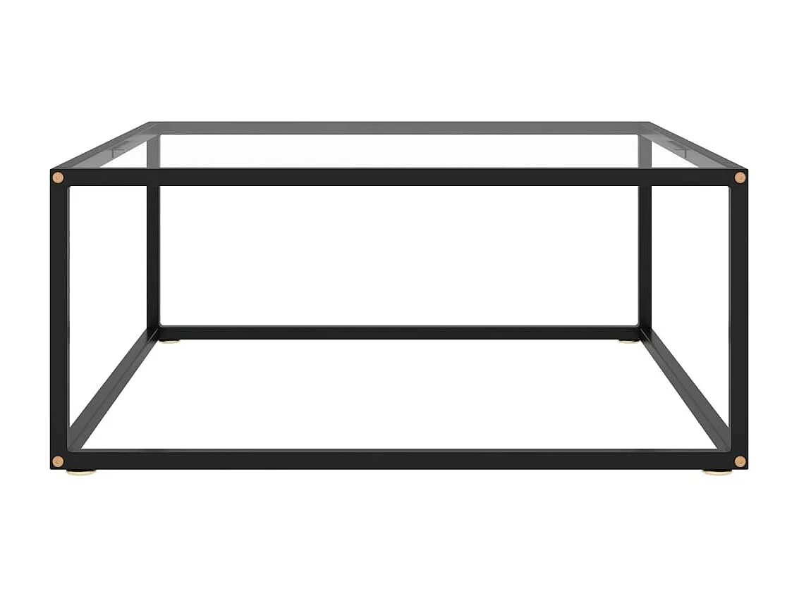 Gold Salontafel Zwart met gehard glas 80x80x35 cm