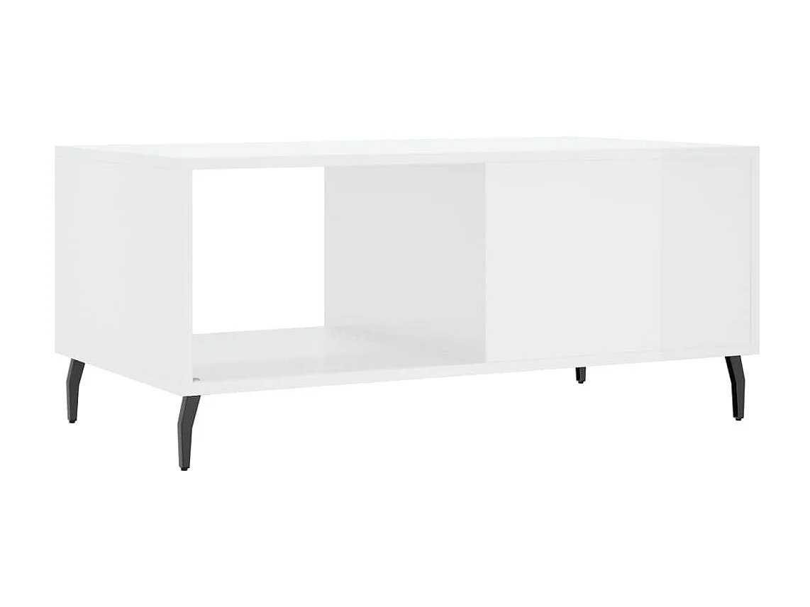 Mesa de centro Gold Blanco brillo 90x50x40 cm Madera contrachapada