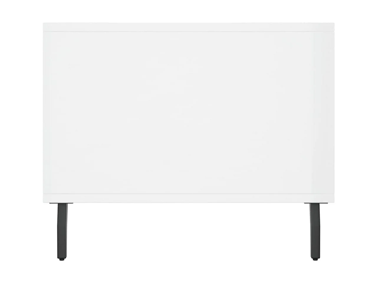 Gold Salontafel Glanzend wit 90x50x40 cm Bewerkt hout