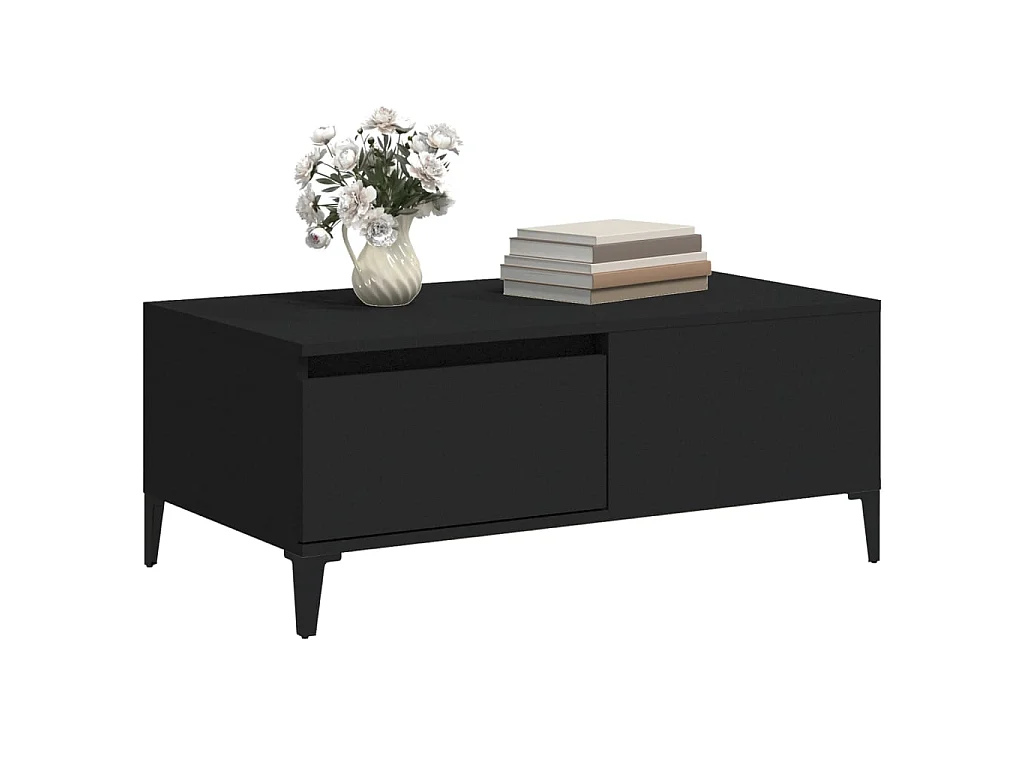 Table basse Noir 90x50x36,5 cm Bois d'ingénierie