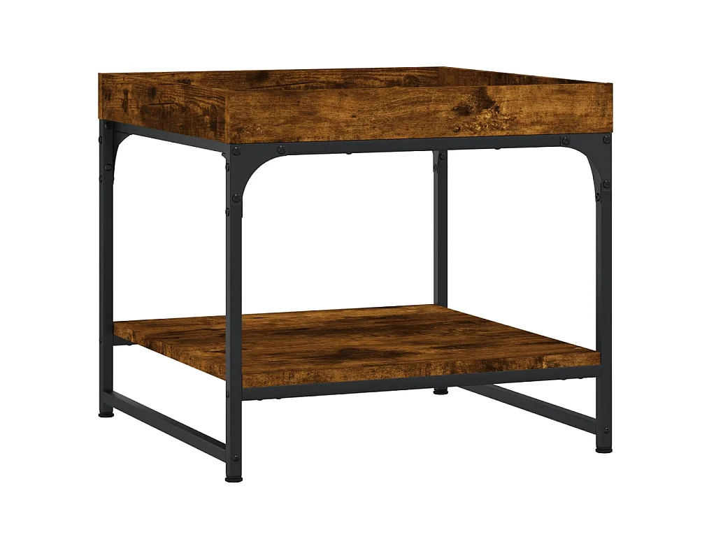 Goud Gerookt eiken salontafel 49,5x49,5x45 cm samengesteld hout