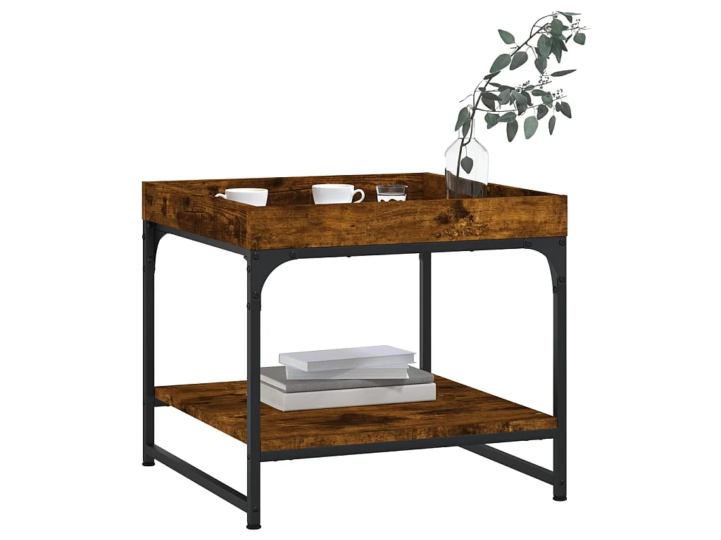 Goud Gerookt eiken salontafel 49,5x49,5x45 cm samengesteld hout