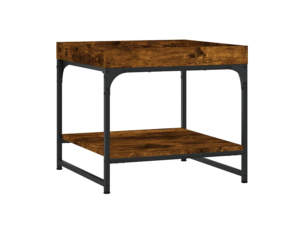 Goldfarbener Couchtisch aus geräucherter Eiche, 49,5 x 49,5 x 45 cm, Holzwerkstoff