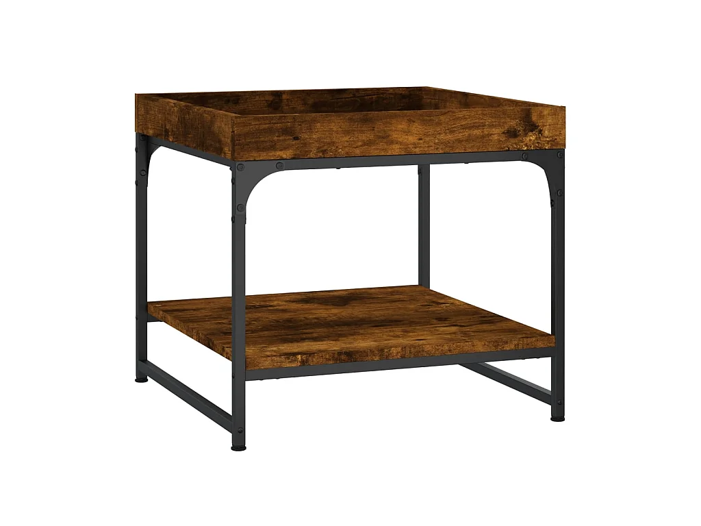 Goldfarbener Couchtisch aus geräucherter Eiche, 49,5 x 49,5 x 45 cm, Holzwerkstoff