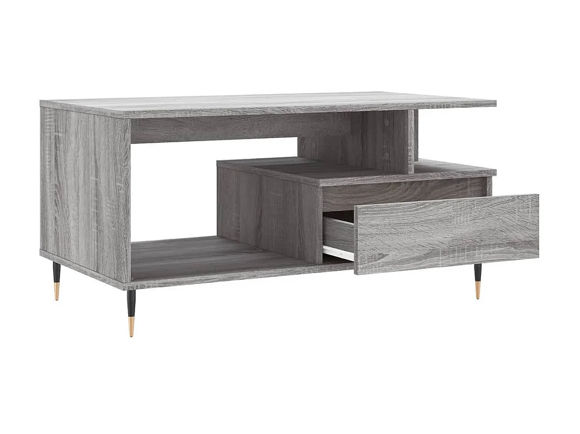 Gouden Sonoma grijze salontafel 90x49x45 cm Bewerkt hout