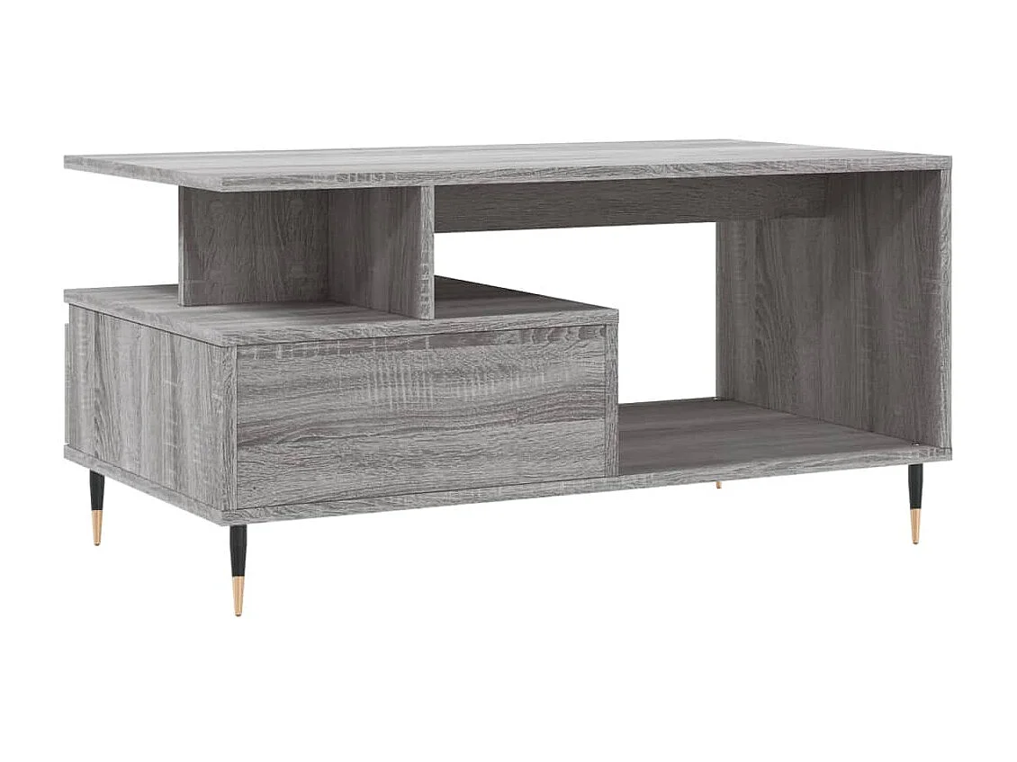 Gouden Sonoma grijze salontafel 90x49x45 cm Bewerkt hout