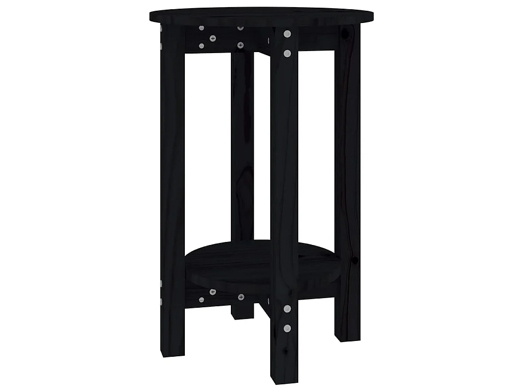 Mesa de centro Gold Negro Ø 40x60 cm Madera maciza de pino