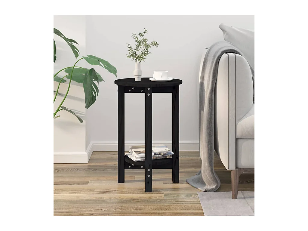 Table basse Noir Ø 40x60 cm Bois massif de pin