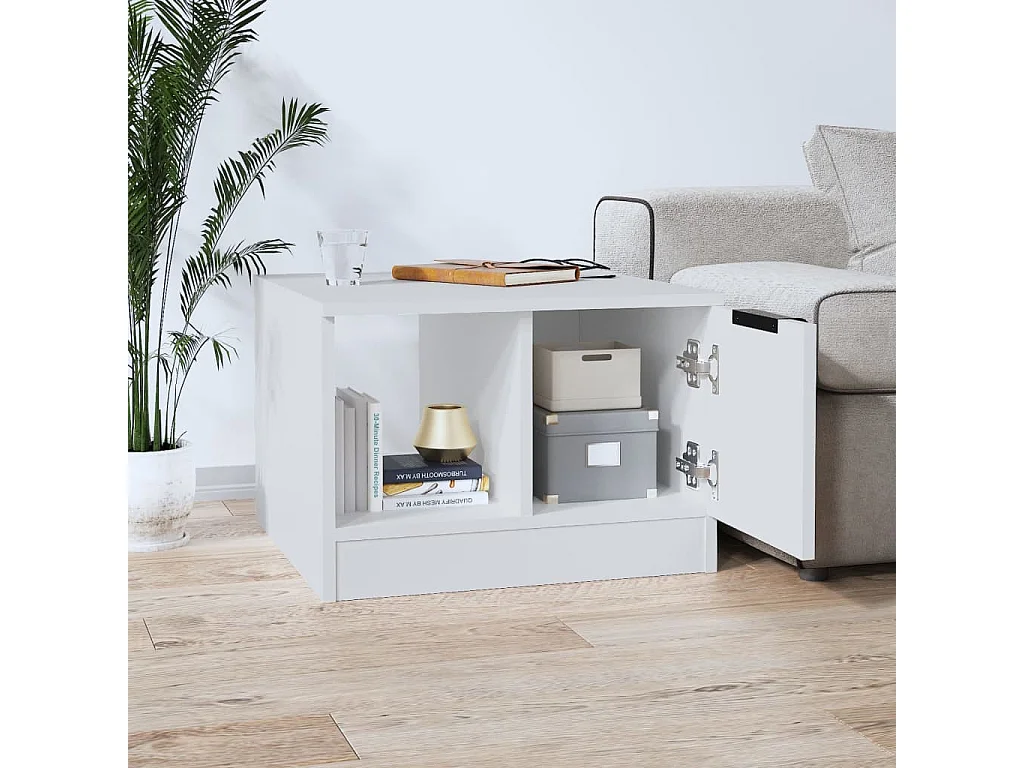 Tavolino Gold Bianco 50x50x36 cm MDF