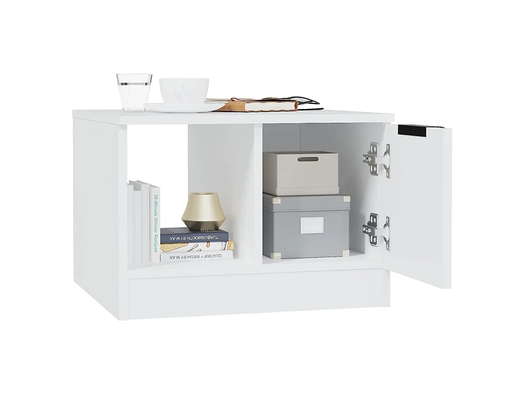 Tavolino Gold Bianco 50x50x36 cm MDF