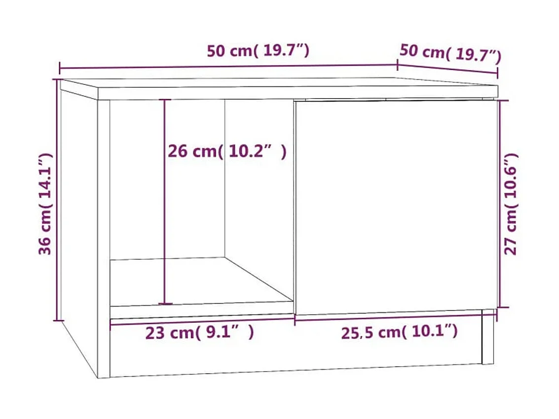 Goldfarbener Couchtisch Weiß 50x50x36 cm Holzwerkstoff