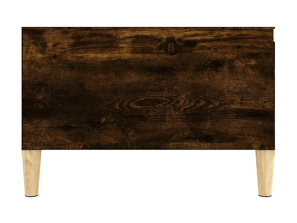 Mesa de centro em carvalho fumê dourado 55x55x36,5 cm madeira projetada