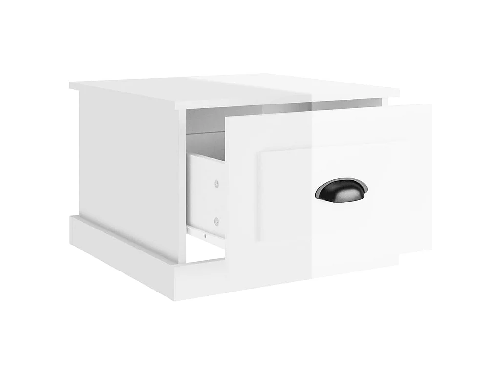 Table basse blanc brillant 50x50x35 cm bois d'ingénierie