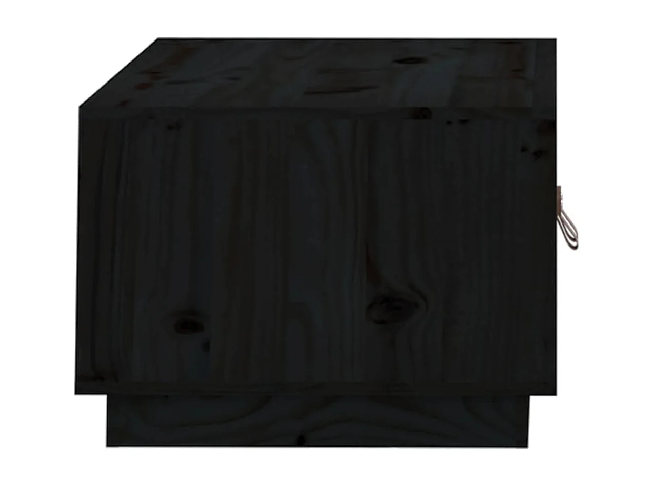 Tavolino Gold Nero 80x50x35 cm Legno di pino massiccio