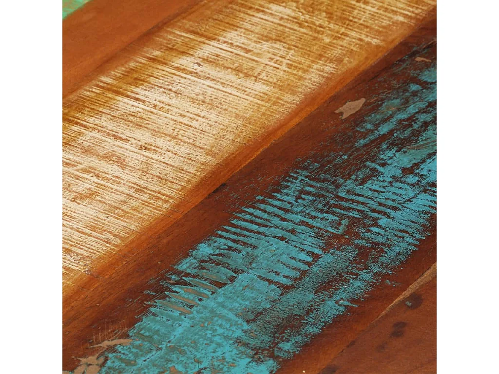 Mesa de centro redonda dourada 68x37 cm Madeira maciça recuperada