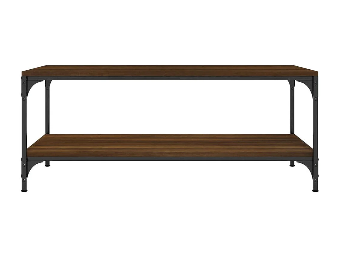 Mesa de centro dourada Carvalho castanho 80x50x40 cm Madeira artificial