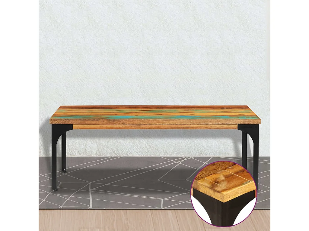 Table basse 100 x 60 x 35 cm Bois de récupération solide