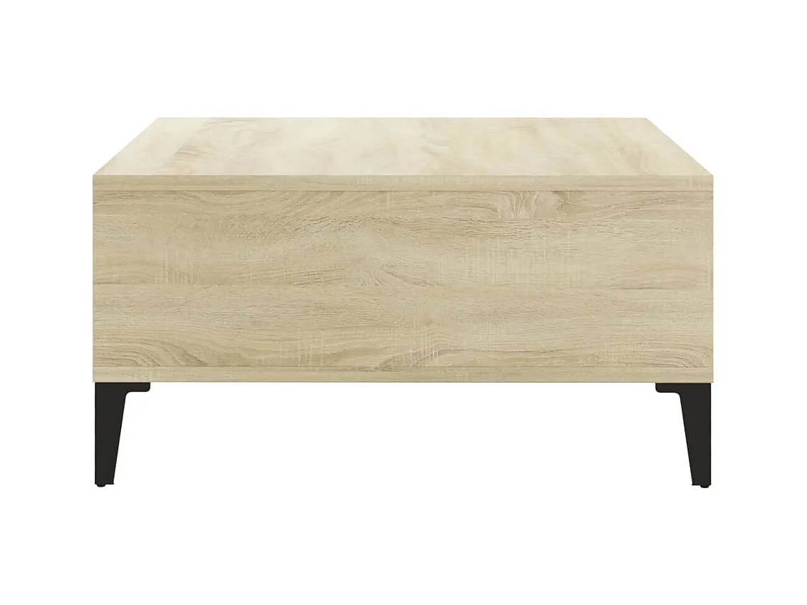 Table basse Blanc et chêne sonoma 60x60x30 cm Aggloméré