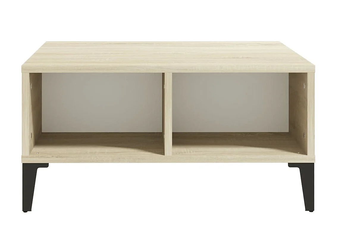 Mesa de centro dourada Branco e carvalho sonoma 60x60x30 cm Aglomerado