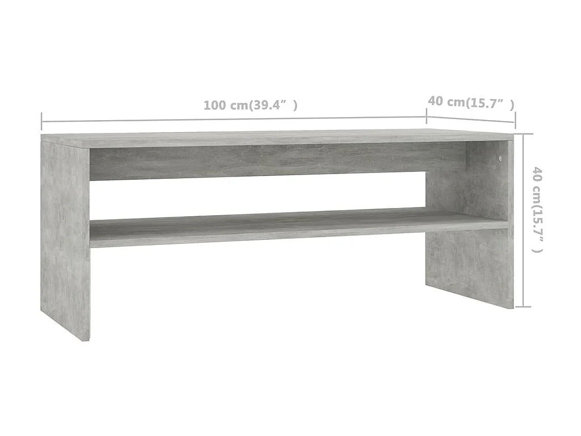 Gold Salontafel Cementgrijs 100 x 40 x 40 cm Spaanplaat