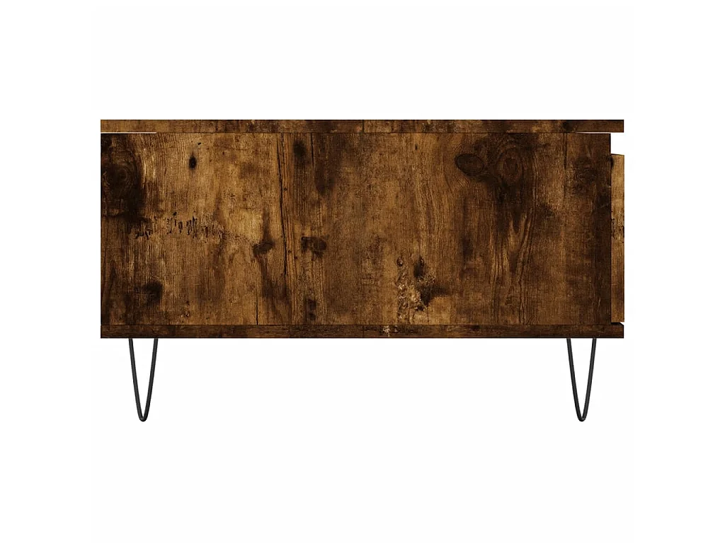 Mesa de centro roble ahumado dorado 90x60x35 cm madera contrachapada