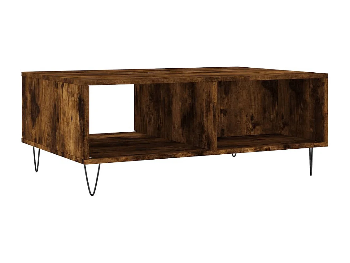 Table basse chêne fumé 90x60x35 cm bois d'ingénierie