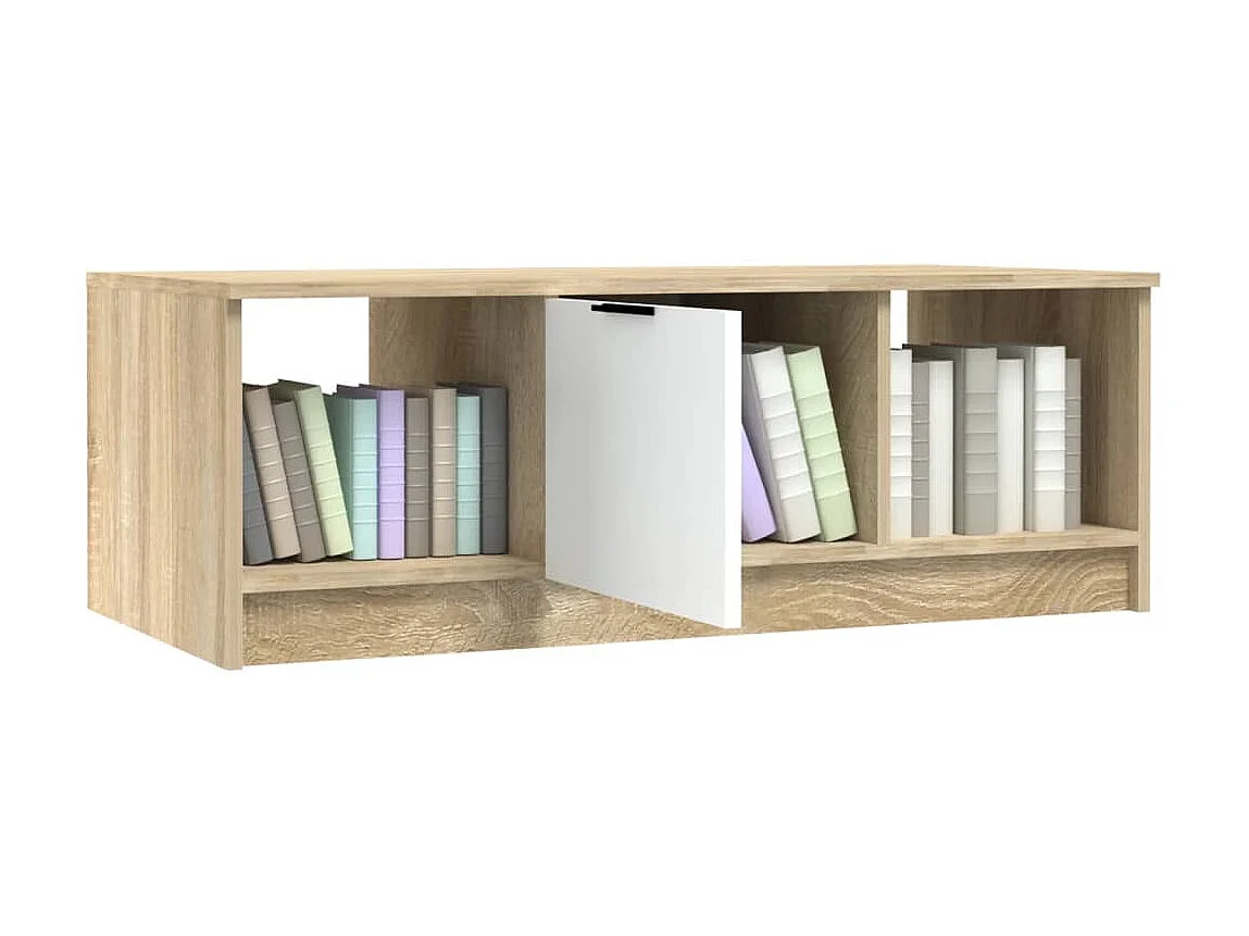 Mesa de centro Gold Roble blanco y sonoma 102x50x36cm Madera contrachapada