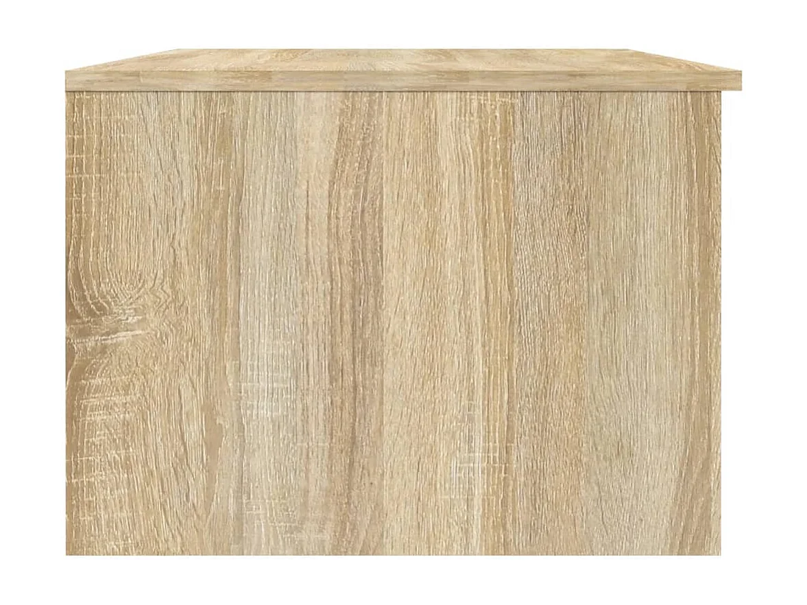 Table basse Blanc et chêne sonoma 102x50x36cm Bois d'ingénierie