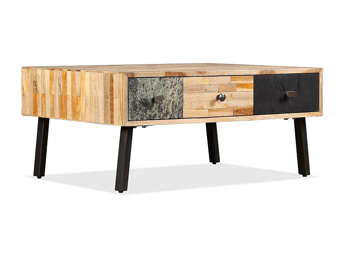 Gouden Salontafel Massief teruggewonnen teakhout 90 x 65 x 40 cm