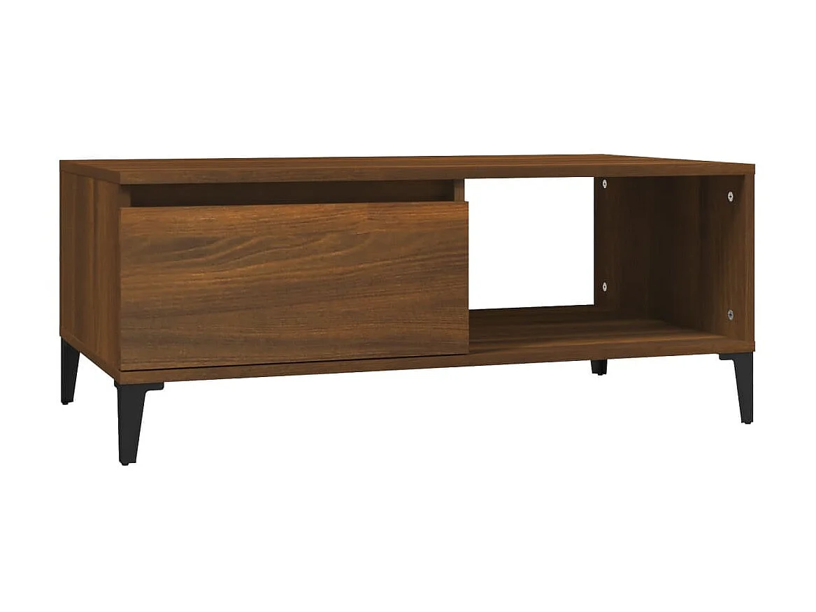 Mesa de centro dourada Carvalho castanho 90x50x36,5 cm Madeira artificial