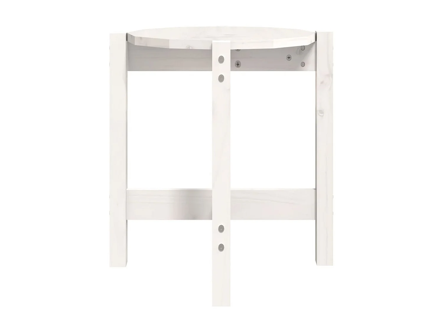 Tavolino Gold Bianco Ø 42,5x45 cm Legno di pino massiccio