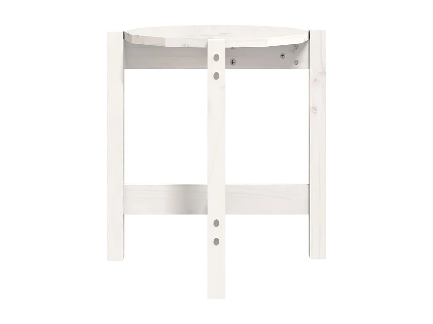 Table basse Blanc Ø 42,5x45 cm Bois massif de pin