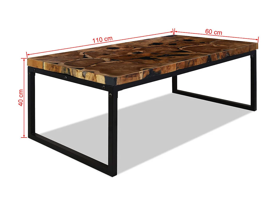 Table basse Teck Résine 110 x 60 x 40 cm