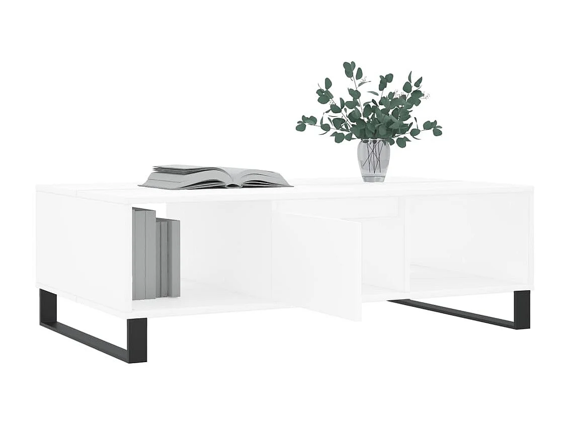 Table basse blanc 104x60x35 cm bois d'ingénierie