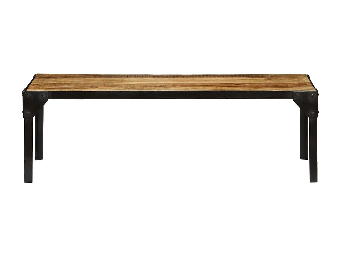 Tavolino Gold Legno massello di mango grezzo e acciaio 110 cm